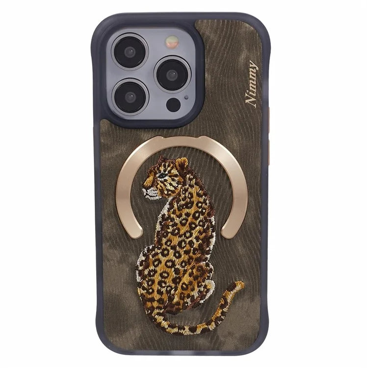 NIMMY For iPhone 14 Pro Embroidery Protective Case Magnetic Phone Cover