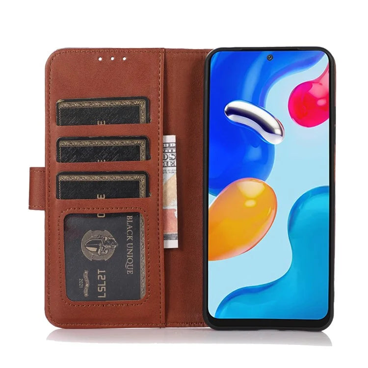 For Samsung Galaxy A35 5G Cell Phone Case Cowhide Texture Shockproof Stand Cover