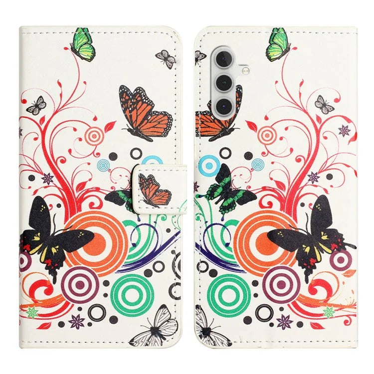 For Samsung Galaxy A35 5G Phone Case Pattern Folding Stand PU Leather Cover