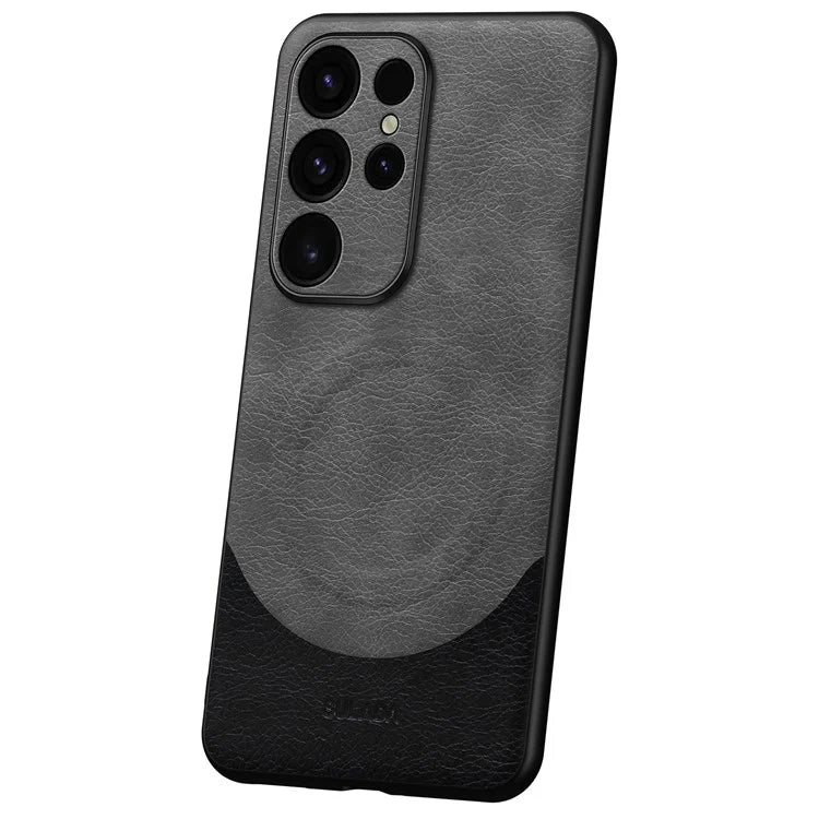 SULADA Magnetic Series for Samsung Galaxy S24 Ultra Case Leather Coating Protective Cover Compatible with MagSafe