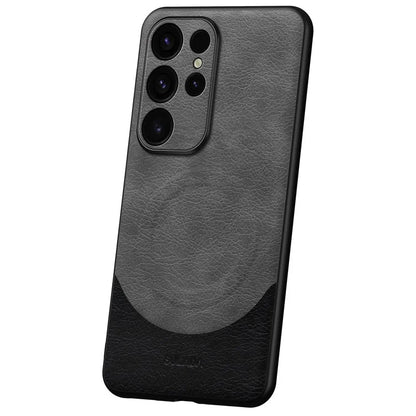 SULADA Magnetic Series for Samsung Galaxy S24 Ultra Case Leather Coating Protective Cover Compatible with MagSafe