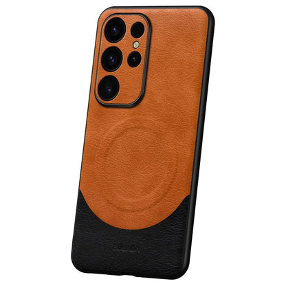 SULADA Magnetic Series for Samsung Galaxy S24 Ultra Case Leather Coating Protective Cover Compatible with MagSafe