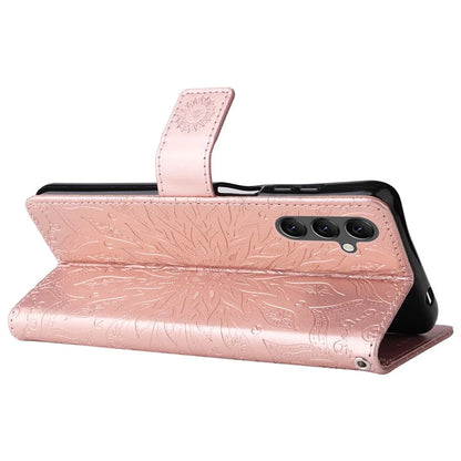 KT Imprinting Flower Series-1 For Samsung Galaxy A25 5G (Global) (161.0 x 76.5 x 8.3mm) Cell Phone Case Leather Wallet Cover