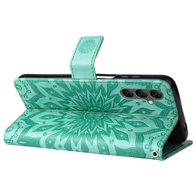 KT Imprinting Flower Series-1 For Samsung Galaxy A25 5G (Global) (161.0 x 76.5 x 8.3mm) Cell Phone Case Leather Wallet Cover