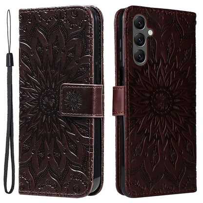 KT Imprinting Flower Series-1 For Samsung Galaxy A25 5G (Global) (161.0 x 76.5 x 8.3mm) Cell Phone Case Leather Wallet Cover