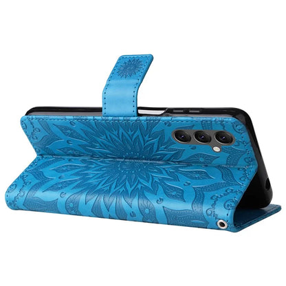 KT Imprinting Flower Series-1 For Samsung Galaxy A25 5G (Global) (161.0 x 76.5 x 8.3mm) Cell Phone Case Leather Wallet Cover