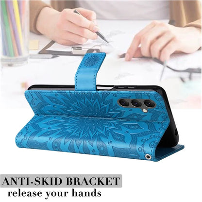 KT Imprinting Flower Series-1 For Samsung Galaxy A25 5G (Global) (161.0 x 76.5 x 8.3mm) Cell Phone Case Leather Wallet Cover