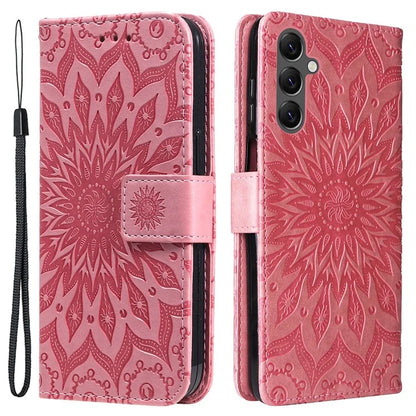 KT Imprinting Flower Series-1 For Samsung Galaxy A25 5G (Global) (161.0 x 76.5 x 8.3mm) Cell Phone Case Leather Wallet Cover