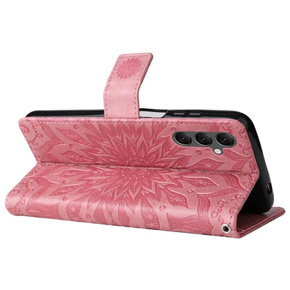 KT Imprinting Flower Series-1 For Samsung Galaxy A25 5G (Global) (161.0 x 76.5 x 8.3mm) Cell Phone Case Leather Wallet Cover