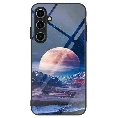 For Samsung Galaxy A15 4G Pattern Cover Anti-Scratch Tempered Glass Phone Back Case