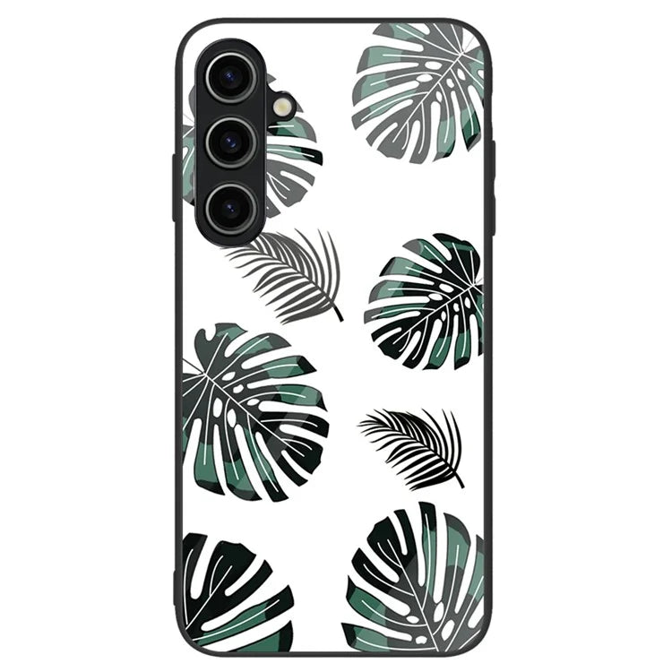 For Samsung Galaxy A15 4G Pattern Cover Anti-Scratch Tempered Glass Phone Back Case