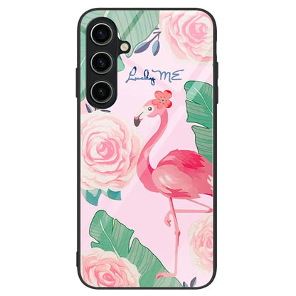For Samsung Galaxy A15 4G Pattern Cover Anti-Scratch Tempered Glass Phone Back Case