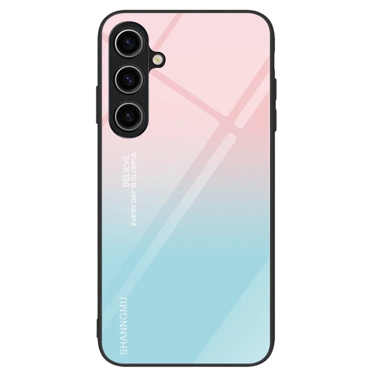 For Samsung Galaxy A15 4G Pattern Cover Anti-Scratch Tempered Glass Phone Back Case