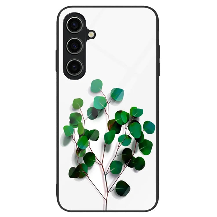 For Samsung Galaxy A15 4G Pattern Cover Anti-Scratch Tempered Glass Phone Back Case