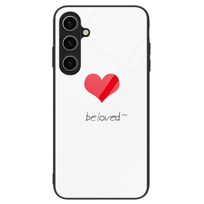 For Samsung Galaxy A15 4G Pattern Cover Anti-Scratch Tempered Glass Phone Back Case