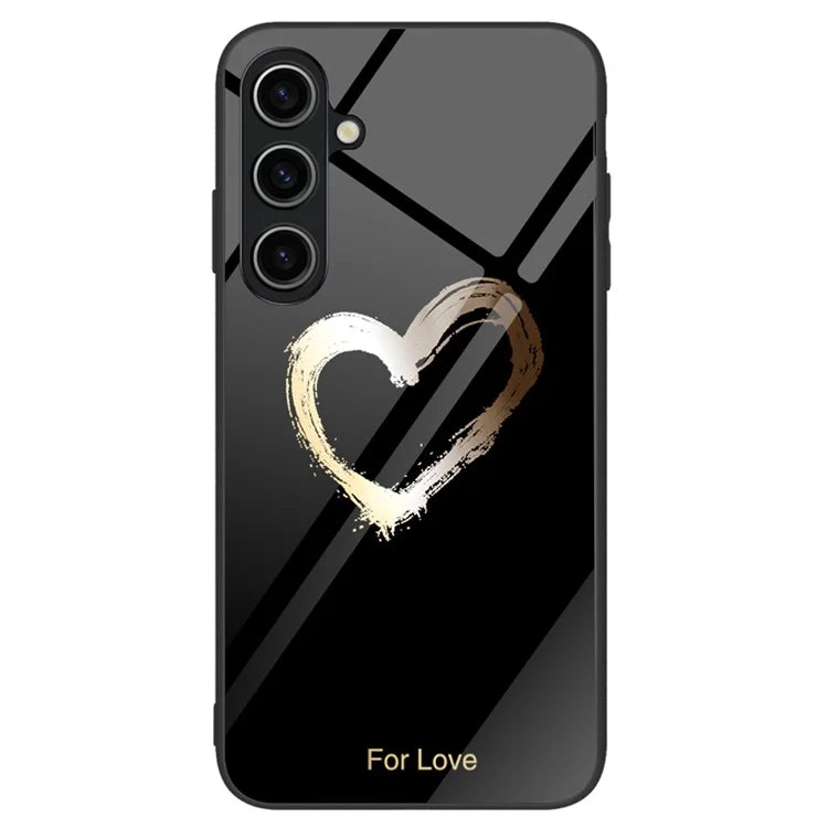 For Samsung Galaxy A15 5G Phone Case Pattern Design Tempered Glass Back Cover