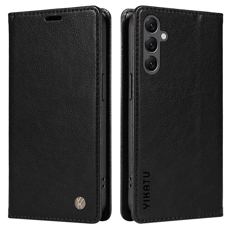 YIKATU YK-006 For Samsung Galaxy A25 5G (Global) (161.0 x 76.5 x 8.3mm) Leather Case Magnetic Folio Flip Wallet Phone Cover