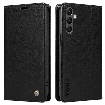 YIKATU YK-006 For Samsung Galaxy A25 5G (Global) (161.0 x 76.5 x 8.3mm) Leather Case Magnetic Folio Flip Wallet Phone Cover