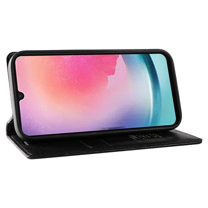 YIKATU YK-006 For Samsung Galaxy A25 5G (Global) (161.0 x 76.5 x 8.3mm) Leather Case Magnetic Folio Flip Wallet Phone Cover