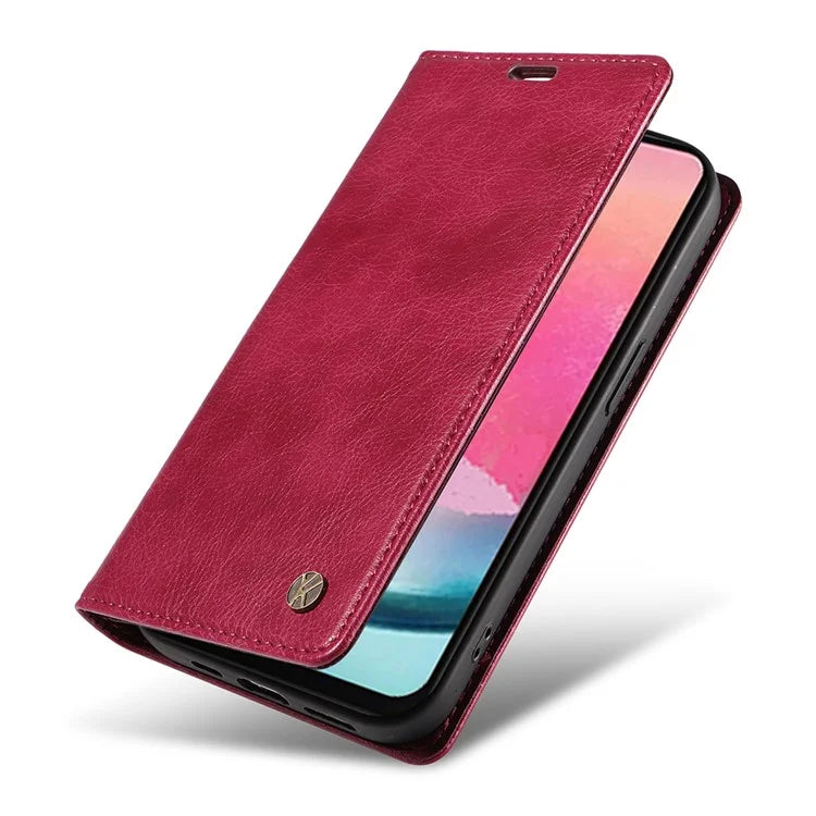 YIKATU YK-006 For Samsung Galaxy A25 5G (Global) (161.0 x 76.5 x 8.3mm) Leather Case Magnetic Folio Flip Wallet Phone Cover