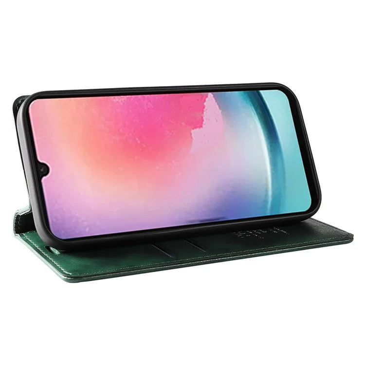 YIKATU YK-006 For Samsung Galaxy A25 5G (Global) (161.0 x 76.5 x 8.3mm) Leather Case Magnetic Folio Flip Wallet Phone Cover