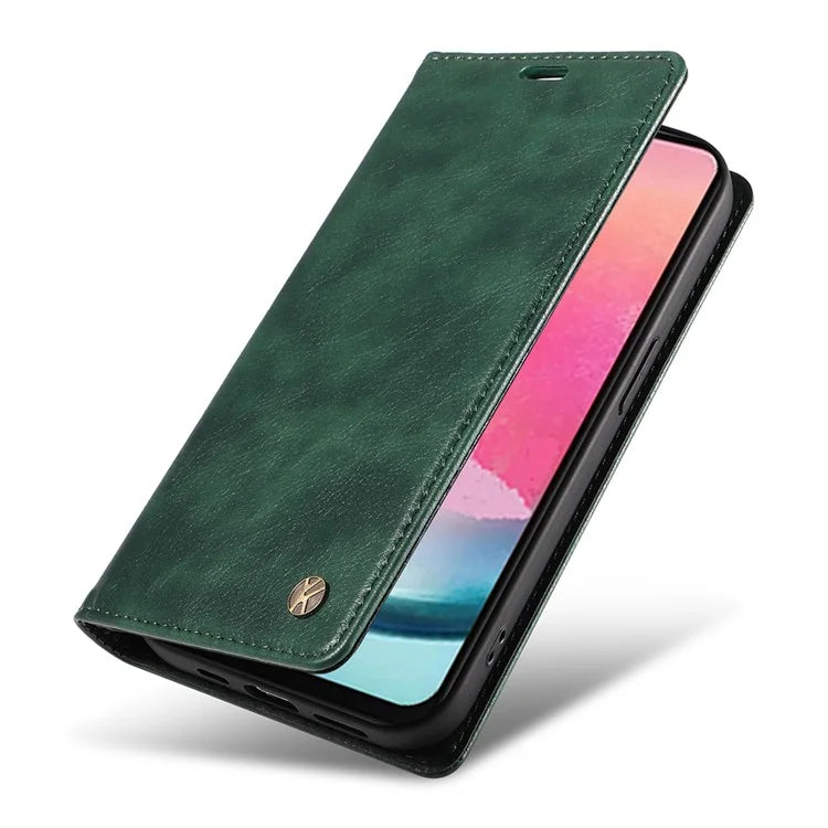YIKATU YK-006 For Samsung Galaxy A25 5G (Global) (161.0 x 76.5 x 8.3mm) Leather Case Magnetic Folio Flip Wallet Phone Cover