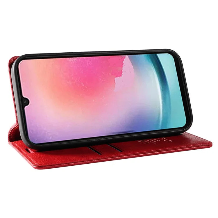 YIKATU YK-006 For Samsung Galaxy A25 5G (Global) (161.0 x 76.5 x 8.3mm) Leather Case Magnetic Folio Flip Wallet Phone Cover
