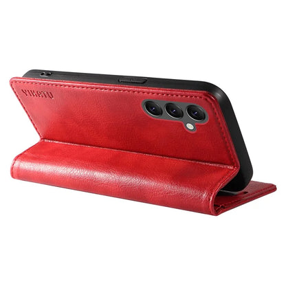 YIKATU YK-006 For Samsung Galaxy A25 5G (Global) (161.0 x 76.5 x 8.3mm) Leather Case Magnetic Folio Flip Wallet Phone Cover