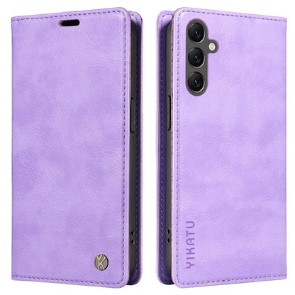 YIKATU YK-006 For Samsung Galaxy A25 5G (Global) (161.0 x 76.5 x 8.3mm) Leather Case Magnetic Folio Flip Wallet Phone Cover