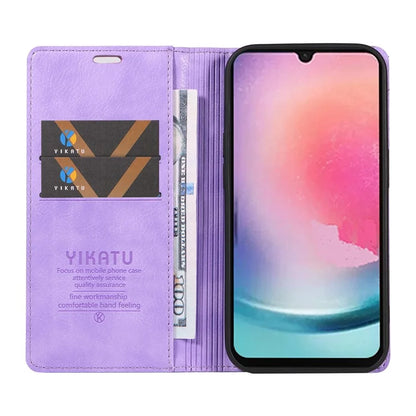 YIKATU YK-006 For Samsung Galaxy A25 5G (Global) (161.0 x 76.5 x 8.3mm) Leather Case Magnetic Folio Flip Wallet Phone Cover