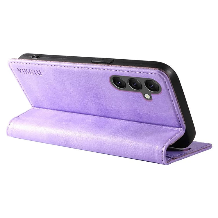 YIKATU YK-006 For Samsung Galaxy A25 5G (Global) (161.0 x 76.5 x 8.3mm) Leather Case Magnetic Folio Flip Wallet Phone Cover