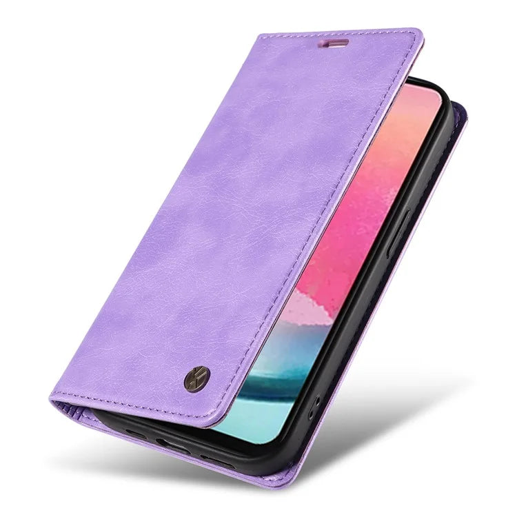YIKATU YK-006 For Samsung Galaxy A25 5G (Global) (161.0 x 76.5 x 8.3mm) Leather Case Magnetic Folio Flip Wallet Phone Cover