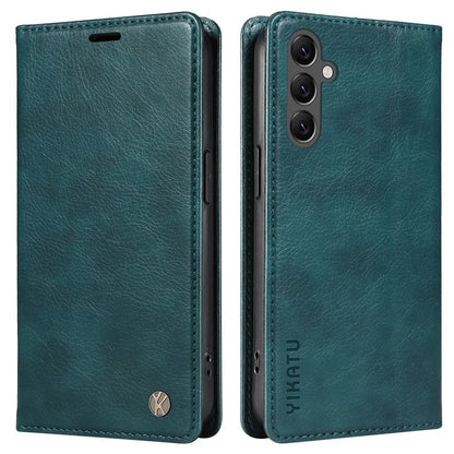 YIKATU YK-006 For Samsung Galaxy A25 5G (Global) (161.0 x 76.5 x 8.3mm) Leather Case Magnetic Folio Flip Wallet Phone Cover