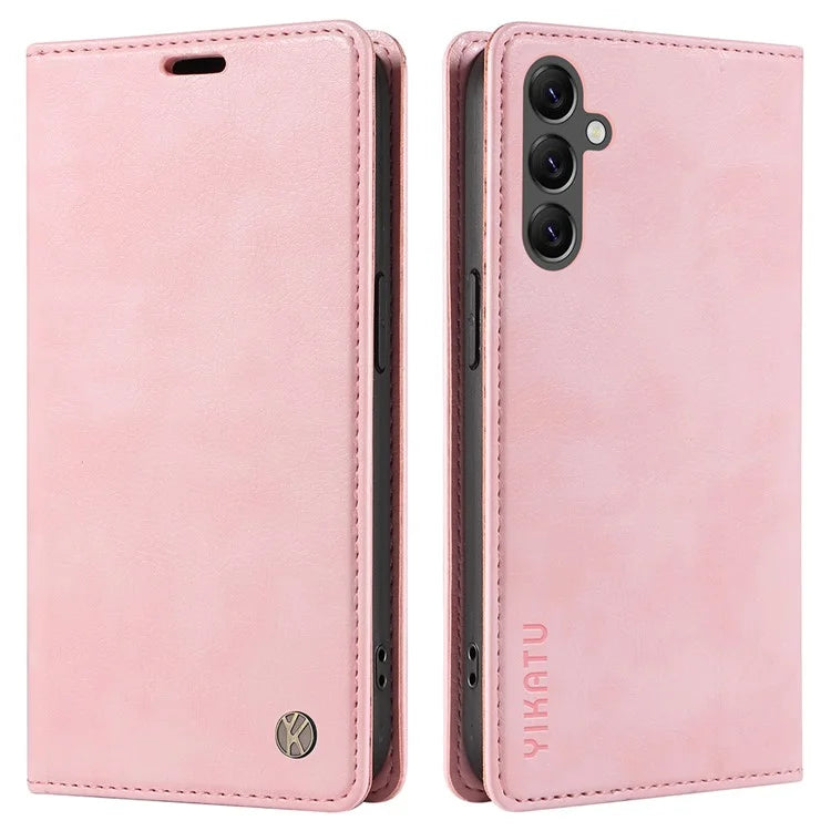YIKATU YK-006 For Samsung Galaxy A25 5G (Global) (161.0 x 76.5 x 8.3mm) Leather Case Magnetic Folio Flip Wallet Phone Cover