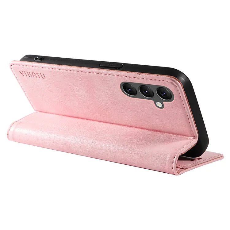 YIKATU YK-006 For Samsung Galaxy A25 5G (Global) (161.0 x 76.5 x 8.3mm) Leather Case Magnetic Folio Flip Wallet Phone Cover