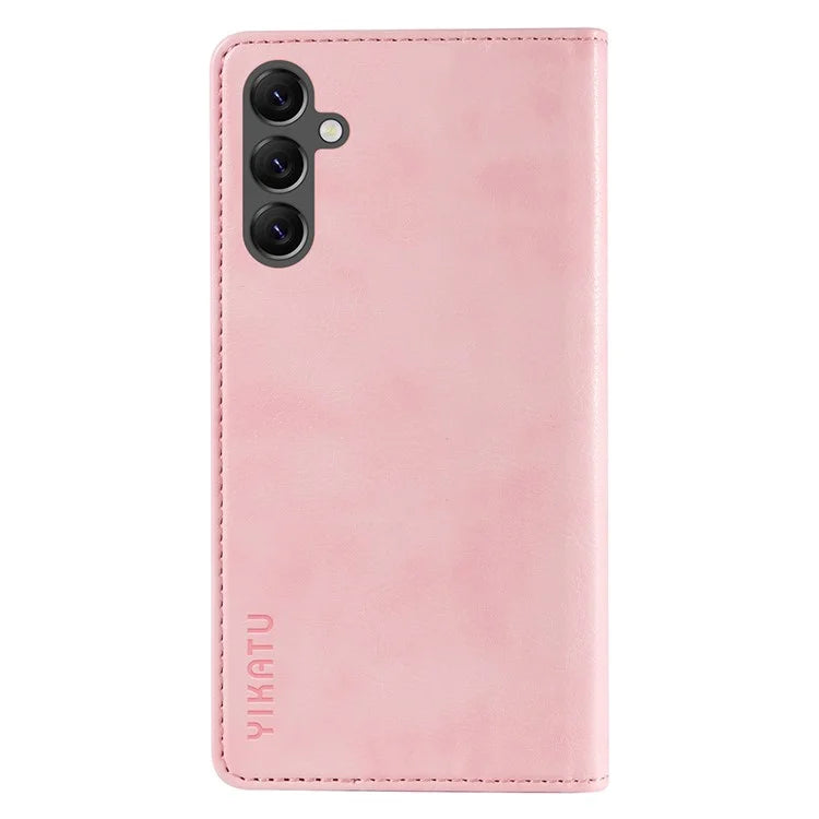 YIKATU YK-006 For Samsung Galaxy A25 5G (Global) (161.0 x 76.5 x 8.3mm) Leather Case Magnetic Folio Flip Wallet Phone Cover