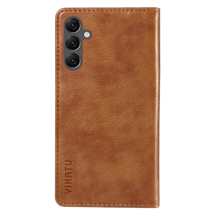 YIKATU YK-006 For Samsung Galaxy A25 5G (Global) (161.0 x 76.5 x 8.3mm) Leather Case Magnetic Folio Flip Wallet Phone Cover