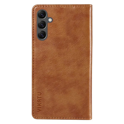 YIKATU YK-006 For Samsung Galaxy A25 5G (Global) (161.0 x 76.5 x 8.3mm) Leather Case Magnetic Folio Flip Wallet Phone Cover
