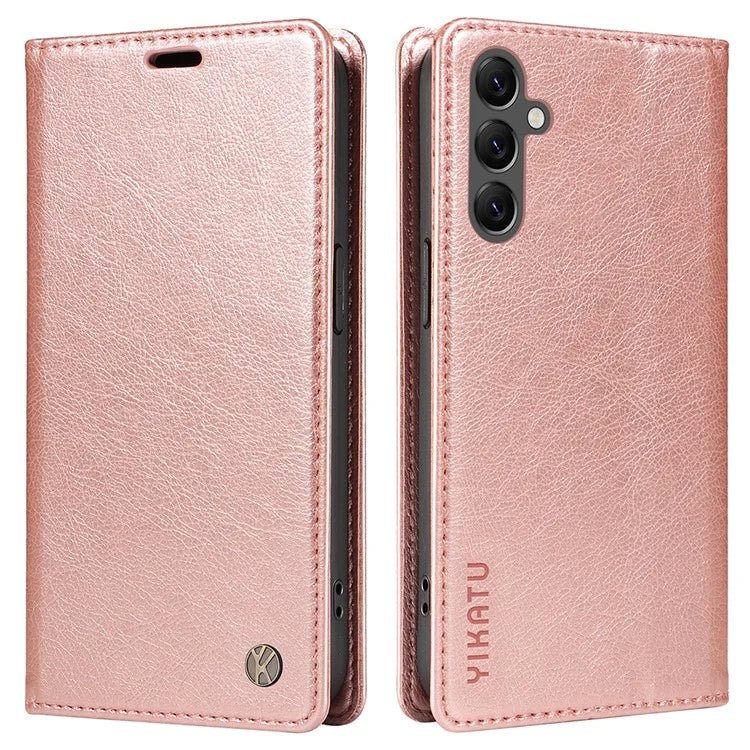 YIKATU YK-006 For Samsung Galaxy A25 5G (Global) (161.0 x 76.5 x 8.3mm) Leather Case Magnetic Folio Flip Wallet Phone Cover