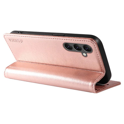 YIKATU YK-006 For Samsung Galaxy A25 5G (Global) (161.0 x 76.5 x 8.3mm) Leather Case Magnetic Folio Flip Wallet Phone Cover