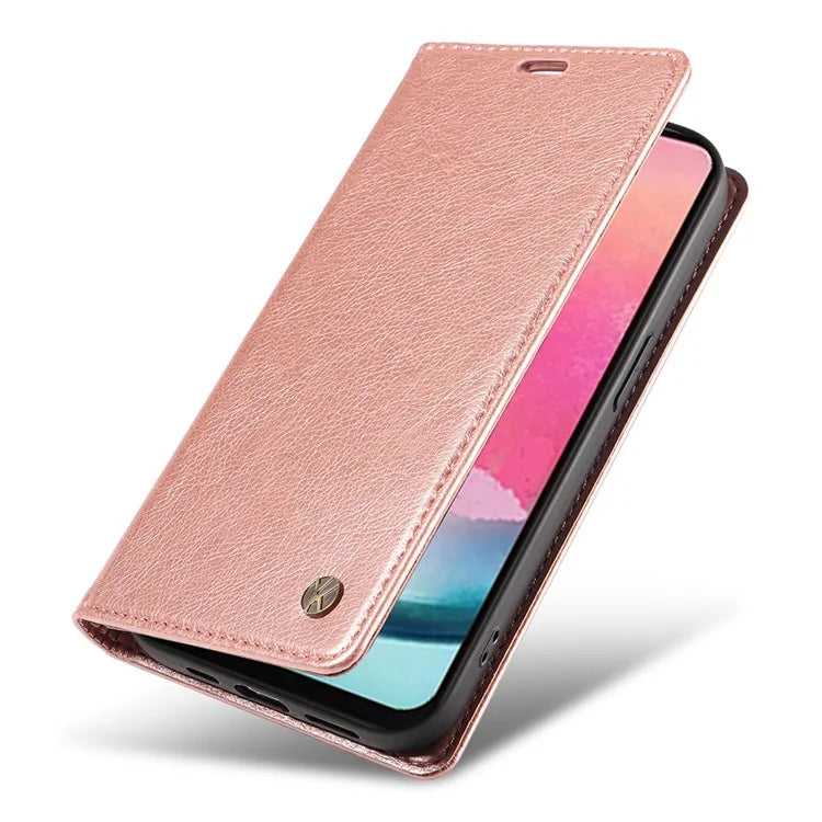 YIKATU YK-006 For Samsung Galaxy A25 5G (Global) (161.0 x 76.5 x 8.3mm) Leather Case Magnetic Folio Flip Wallet Phone Cover