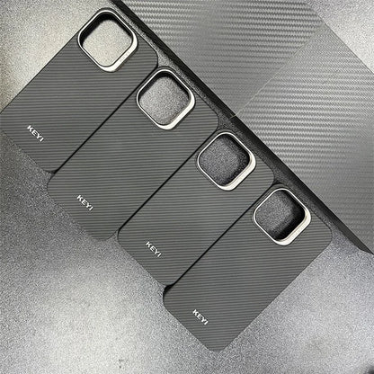 KEYI For iPhone 15 Pro Black Case 600D Fine Texture Aramid Fiber Phone Back Cover Protector