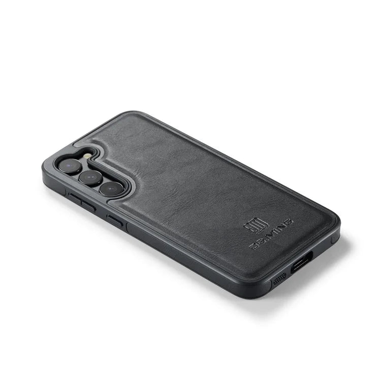 DG.MING For Samsung Galaxy S24 Case Anti-drop PU Leather Coating Phone Back Cover