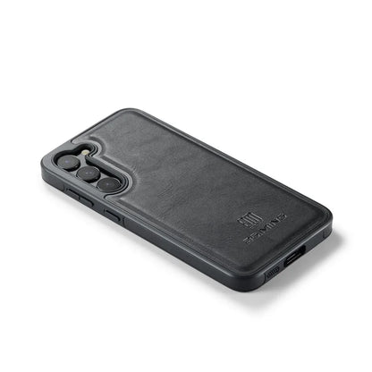 DG.MING For Samsung Galaxy S24 Case Anti-drop PU Leather Coating Phone Back Cover