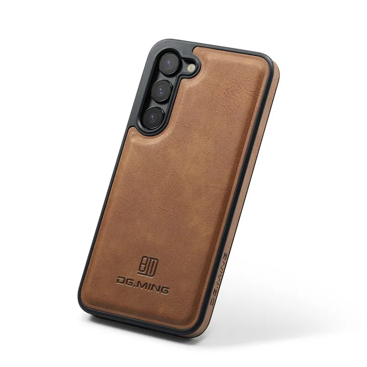 DG.MING For Samsung Galaxy S24 Case Anti-drop PU Leather Coating Phone Back Cover