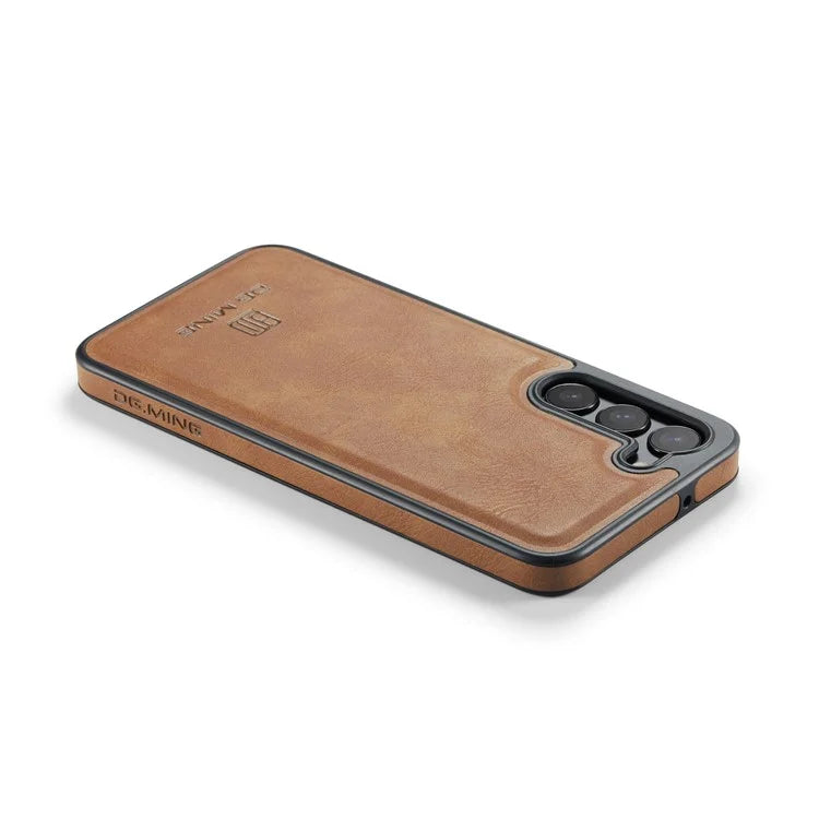 DG.MING For Samsung Galaxy S24 Case Anti-drop PU Leather Coating Phone Back Cover