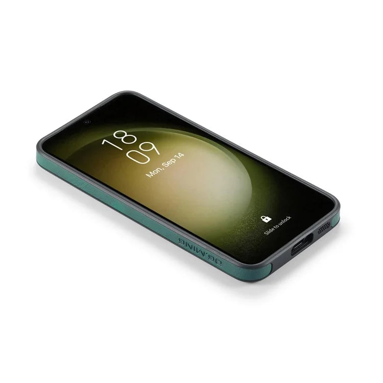 DG.MING For Samsung Galaxy S24 Case Anti-drop PU Leather Coating Phone Back Cover