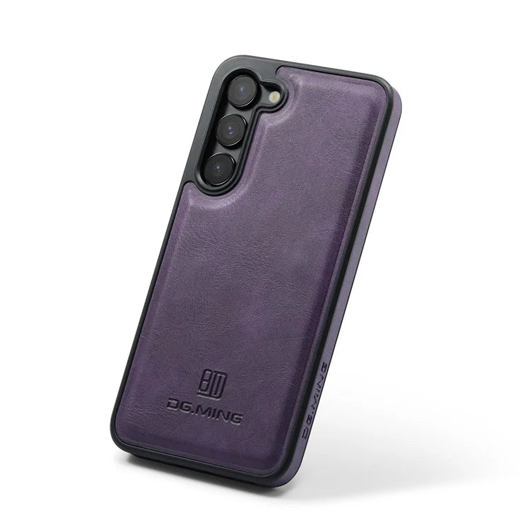 DG.MING For Samsung Galaxy S24 Case Anti-drop PU Leather Coating Phone Back Cover