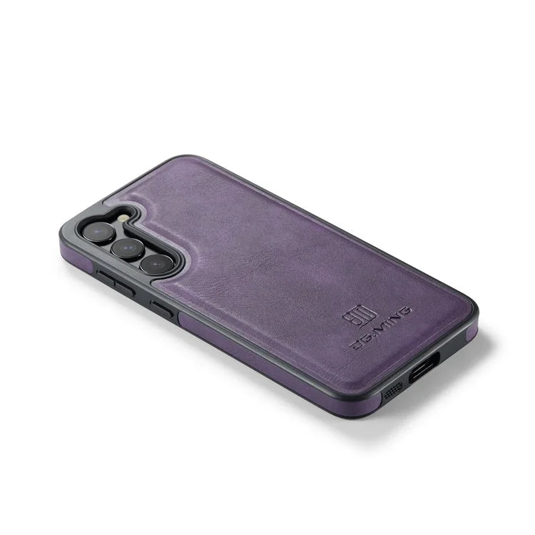 DG.MING For Samsung Galaxy S24 Case Anti-drop PU Leather Coating Phone Back Cover