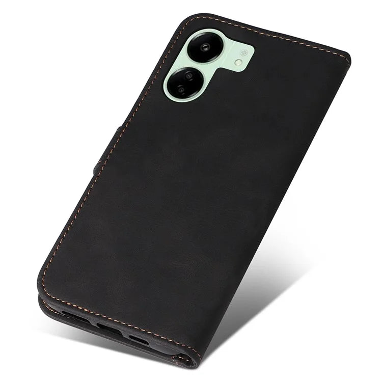 For Xiaomi Redmi 13C 4G / Poco C65 4G Phone Case PU Leather Three-color Splicing Flip Cover